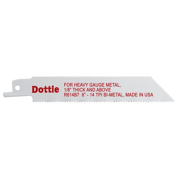 L.H. Dottie 6" L x Heavy Gauge Metal, 1/8" Thickness and Above Cutting Reciprocating Saw Blade R614B7